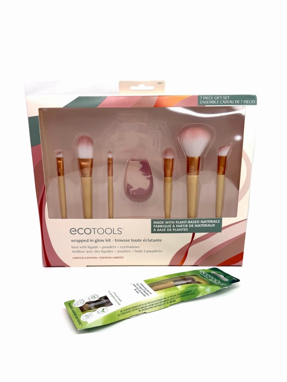EcoTools Pink Wrapped in Glow 7PC Makeup Brush Set + 2 Eyeshadow Bonus Brushes
